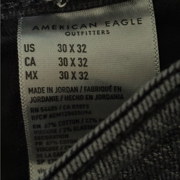 American Eagle Ne(x)t Level Flex Men’s Distressed Black Jeans Size 30x32 Slim - Picture 2 of 9